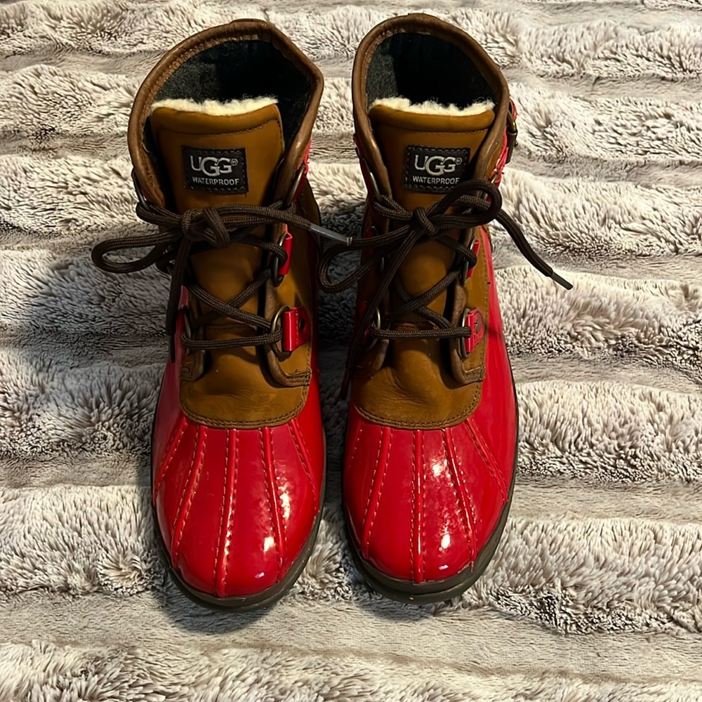 Ugg all weather boots size 6.5 red